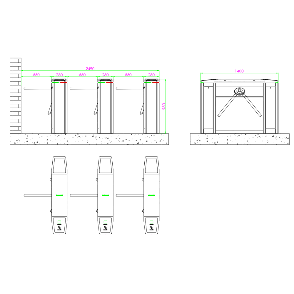 BSD-SGZ-07ATUO Fully Automatic Triple-roller Gate2